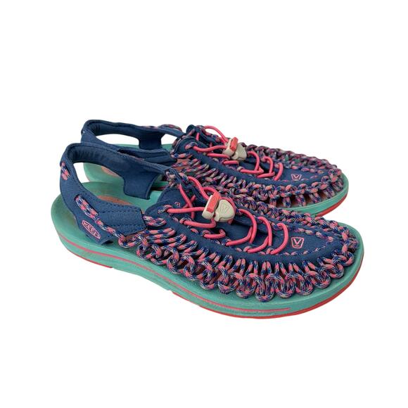 Keen Shoes - Keen Sandals Womens Size 7.5 Uneek Water Shoes Bungee Cord Slip On Blue Pink